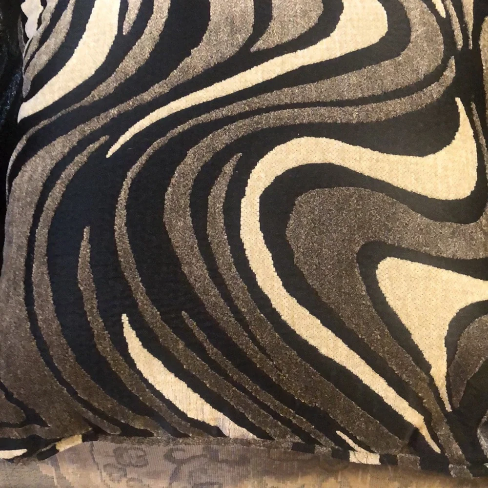 Decorative Throw Pillow Set in Black, Gray, and Cream